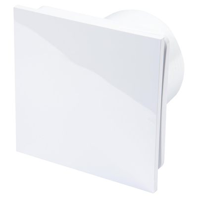 Sanivesk Design ventilator - Ø12.5 - Vochtsensor - Timer - Op (licht)schakelaar - Vierkant - Wit