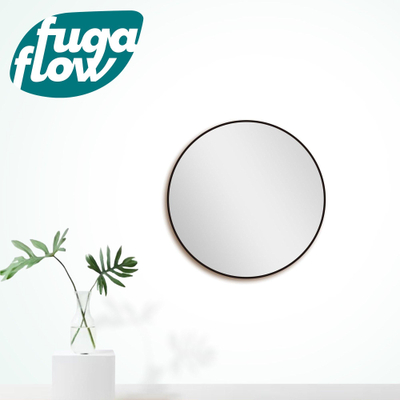 FugaFlow Eccelente Arredo 2.0 spiegel badkamerspiegel - rond - 100cm - frame - mat zwart