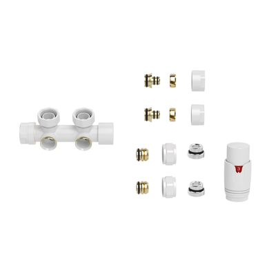 Riko Set thermostatisch onderblok haaks links/rechts glans wit
