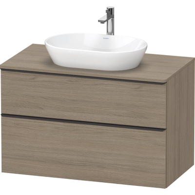 Duravit D-Neo wastafelonderkast 100x66.4x55cm 2 lades Eiken (terra) Mat