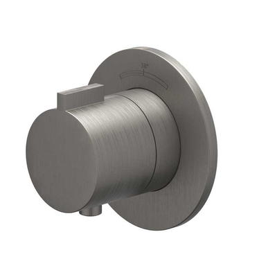 IVY Pact Afbouwdeel - voor Inbouwthermostaat - Symmetry - rond rozet - Geborsteld metal black PVD