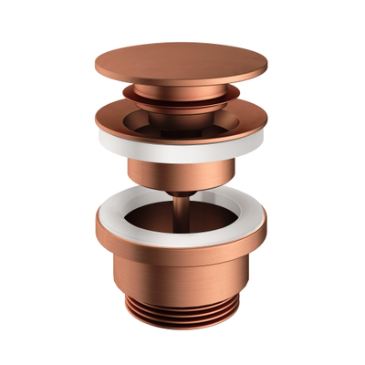 Hotbath Pal clickplug met schroef rond koper geborsteld SHOWROOMMODEL