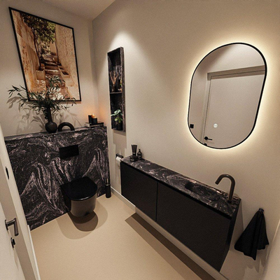 MONDIAZ TURE-DLUX 120cm toiletmeubel Urban. EDEN wastafel Lava positie rechts. Met 1 kraangat.