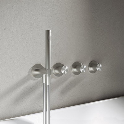 Hotbath Archie Afbouwdeel Afbouwdeel - Inbouw bad/douche thermostaat 2 stopkranen zonder uitloop RVS