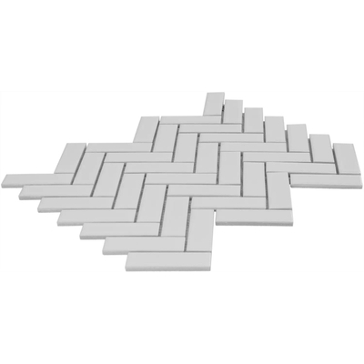 The Mosaic Factory Paris mozaïektegel - 24.7x31.8cm - wand en vloertegel - Rechthoek - Porselein White Mat