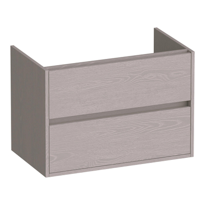 BRAUER Adore wastafelonderkast - 80x46x55cm - 2 softclose lades - greeploos - 1 sifon uitsparing - Timber Greige