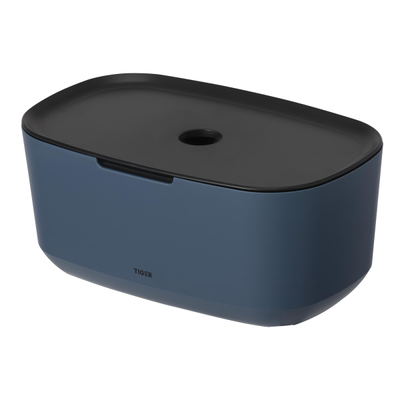 Tiger Tess Opbergbox met deksel vrijstaand Blauw Zwart