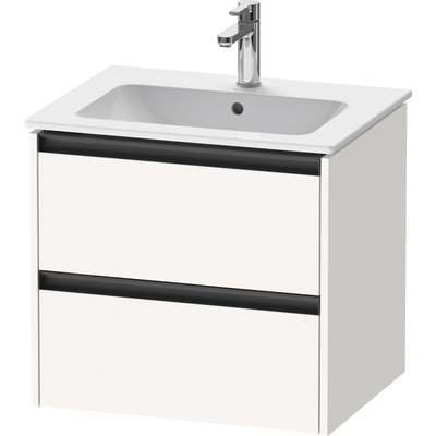 Duravit Ketho 2 wastafelonderbouwkast met 2 laden 61x48x55cm met grepen antraciet wit supermat