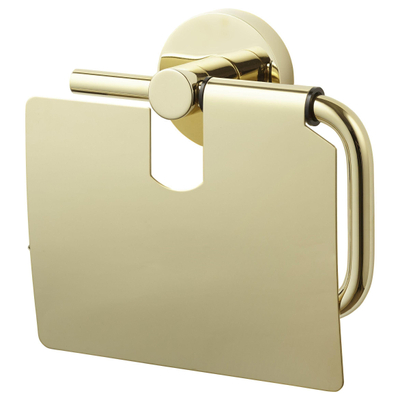 Allibert Coperblink toiletrolhouder met klep 12x16cm RVS Goud