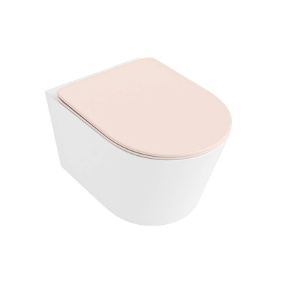 MONDIAZ LAVIE wandclosetpack - 36x53cm - diepspoel - rimless - Talc (offwhite) - softclose - quick-release - toiletzitting - Rosee (roze)