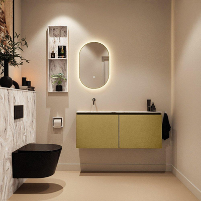 MONDIAZ TURE-DLUX 120cm toiletmeubel Oro. EDEN wastafel Glace positie links. Zonder kraangat.