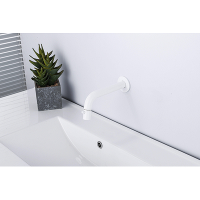 Fortifura Calvi Fonteinkraan - inbouw - uitloop 19.5cm - inkortbaar - mat wit