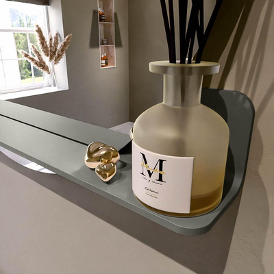 Mondiaz SPOT Badkamerspiegel - rond 100cm - spiegelplanchet - kleur Smoke