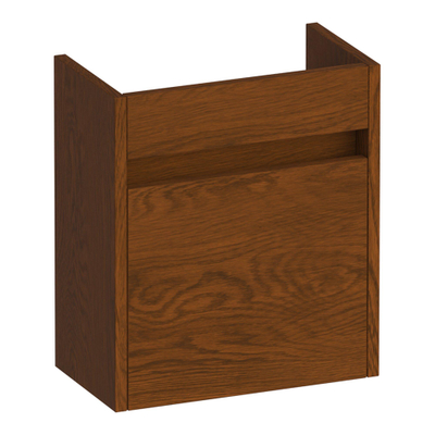 BRAUER Adore fonteinonderkast - 40x45x22cm - met 1 deur greeploos linksdraaiend lamellen eiken bruin