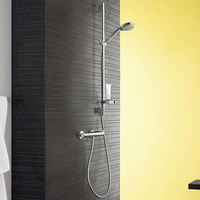 Hansgrohe Ecostat Comfort douchekraan thermostatisch met UnicaC glijstang 65cm en handdouche Croma 100 EcoSmart chroom