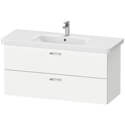 Duravit XBase Wastafelonderkast 113x44.8x56cm Standaard greep met softclose spaanplaat wit Mat