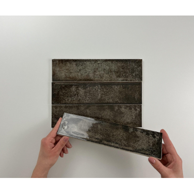 Cifre Ceramica Alchimia wandtegel - 7.5x30cm - 8.6mm - Rechthoek - Antraciet glans