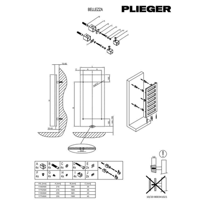 Plieger Bellezza designradiator 1155x500mm507 watt wit