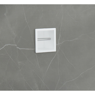 Fortifura Calvi Toiletrolhouder - inbouw - 17.3x17.3x15.3cm - Mat wit