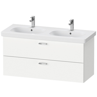 Duravit XBase Wastafelonderkast 120x45.8x56cm Standaard greep met softclose spaanplaat wit Mat