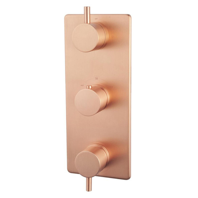 Wiesbaden Caral afbouwdeel inbouwthermostaat 3 weg geborsteld koper
