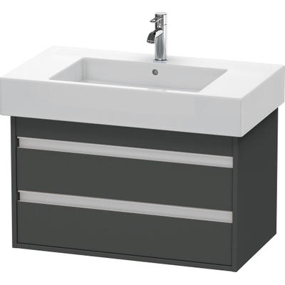 Duravit Ketho Wastafelonderkast 80x45.5x48cm Standaard greep met softclose spaanplaat Grafiet Mat