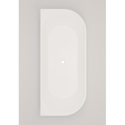 Crosstone by Arcqua Evi solid surface half vrijstaand ligbad 180x80x57 mat wit