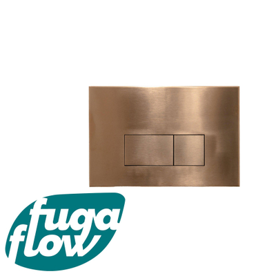 FugaFlow Metal Bedieningsplaat - bedieningspaneel voor Geberit UP320 inbouwreservoir - dualflush - rechthoekige knoppen - metaal koper