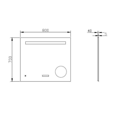 Best Design Spiegel Linet incl.klok & vergroting B80 x H70cm OUTLETSTORE