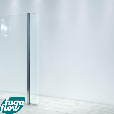 FugaFlow Efficiente Vetro inloopdouche badkamer - draaibaar deel - 30x200cm - 8mm veiligheidsglas - anti kalk - chroom