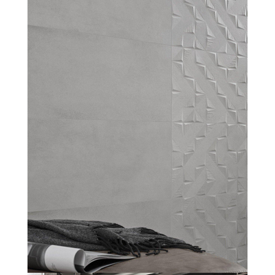 Colorker Bloom Decortegel 32x100cm 10.4mm gerectificeerd witte scherf Grey