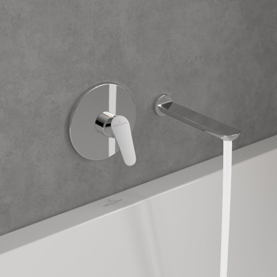 Villeroy & Boch O.novo Baduitloop voor wandmontage - chroom