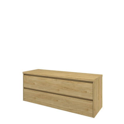 Proline Top badkamermeubelset - 140x46x55.2cm - wastafelblad - symmetrisch - MFC Ideal oak