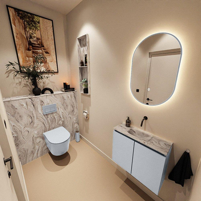 MONDIAZ TURE-DLUX 60cm toiletmeubel Clay. EDEN wastafel Glace positie midden. Zonder kraangat.