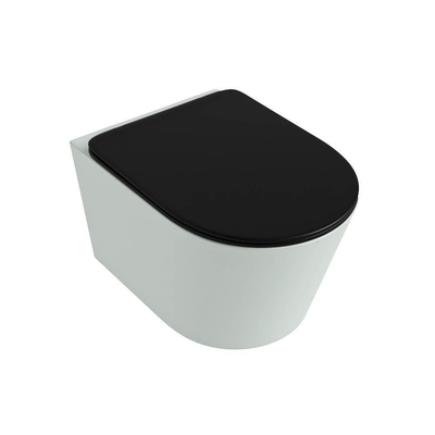 MONDIAZ LAVIE wandclosetpack - 36x53cm - diepspoel - rimless - Greey (grijs) - softclose - quick-release - toiletzitting - Urban (zwart)