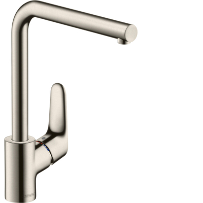 Hansgrohe Focus 1-gats keukenkraan 280 m. rechte uitloop draaibaar mat zwart OUTLETSTORE ( lichte beschadiging)