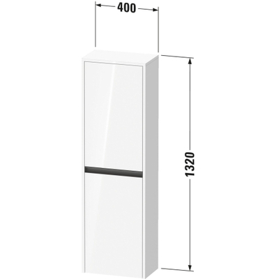 Duravit Ketho.2 Halfhoge kast 40x24x132cm 2 Linksdraaiende deuren Spaanplaat Natuur eiken Mat