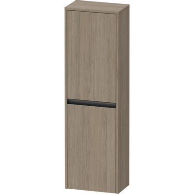 Duravit Ketho.2 Halfhoge kast 40x24x132cm 2 Linksdraaiende deuren Spaanplaat Eiken (terra) Mat