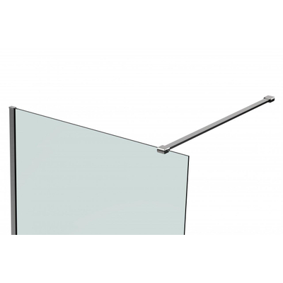 Van Rijn Products ST01 Inloopdouche 30x200cm Veiligheidsglas Helder 8mm anti-kalk zonder stabilisatiestang muurprofiel chroom