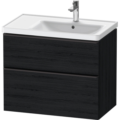 Duravit D-Neo wastafelonderkast 78.4x62.5x45.2cm 2 lades Eiken (zwart) Mat