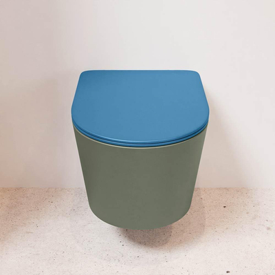 MONDIAZ LAVIE wandclosetpack - 36x53cm - diepspoel - rimless - Army (groen) - softclose - quick-release - toiletzitting - Jeans (blauw)