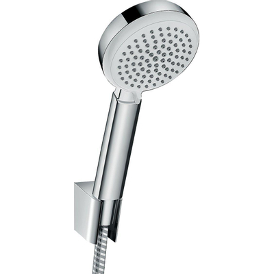 Hansgrohe Crometta 100 Porter`S badset met Crometta 100 Vario handdouche met wandhouder met MetaflexC doucheslang 125cm wit/chroom