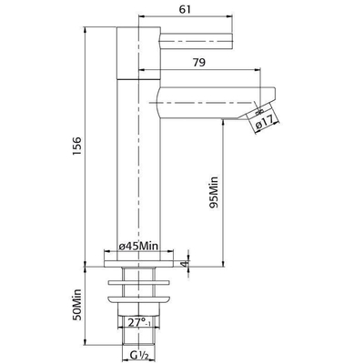 Xenz Duero Fonteinkraan 15.6cm opbouw RVS