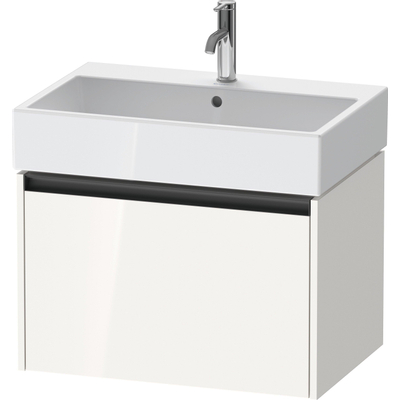 Duravit Ketho 2 wastafelonderbouwkast met 1 lade 68.4x46x44cm met greep antraciet hoogglans wit