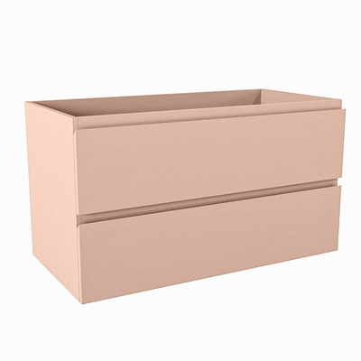 Mondiaz HAY wastafelonderkast - 90x45x50cm - 2 lades - uitsparing midden - softclose - Rosee