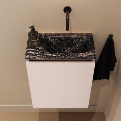 MONDIAZ TURE-DLUX 40cm toiletmeubel Rosee. EDEN wastafel Lava positie rechts. Zonder kraangat.