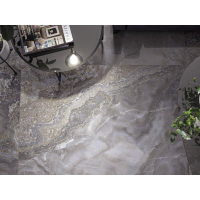 Cifre Ceramica wand- en vloertegel - 60x120cm - 10.5mm - Rechthoek - gerectificeerd - Marmerlook - Grijs Glans