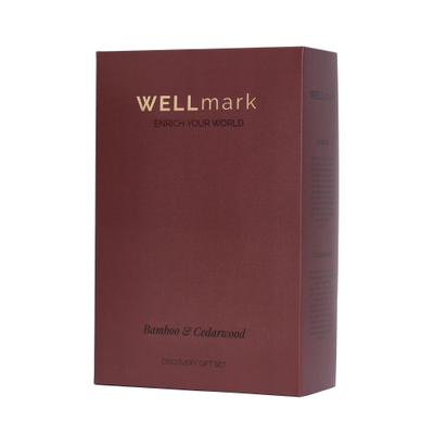 Wellmark Discover giftset - handzeep en geurkaars - bamboo - bruin glas