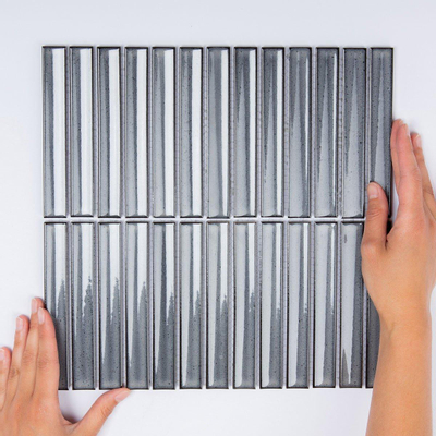 The Mosaic Factory Sevilla mozaïektegel - 29.6x29.9cm - wandtegel - Rechthoek - Porselein Grey Glans