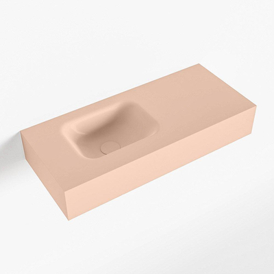 Mondiaz LEX Fontein - 70x30x12cm - wasbak Links - zonder kraangaten - solid surface - Rosee